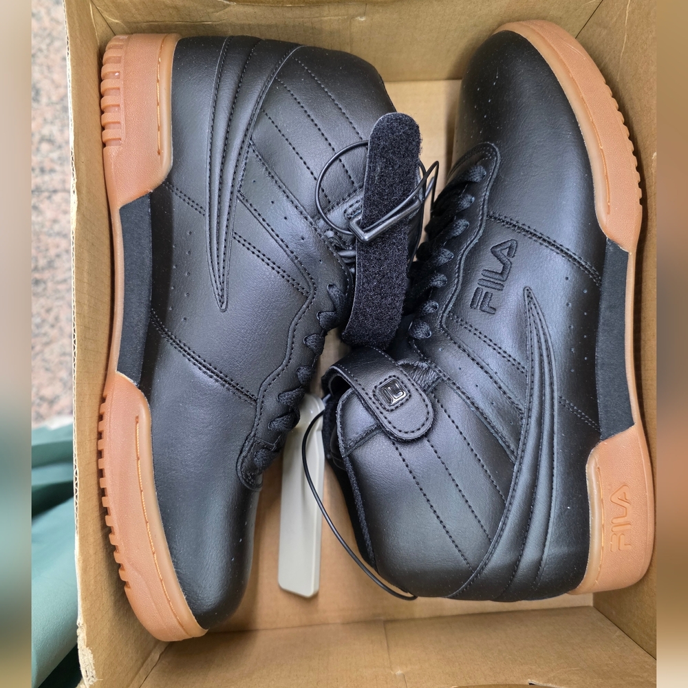 Fila Black High-Top Sneakers with Gum Sole